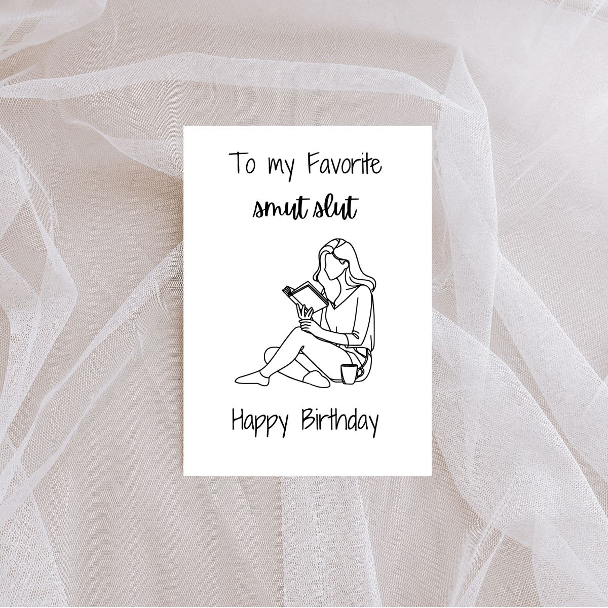 Printable To My Favorite Smut Slut Birthday Card, Bookish Greeting Card, Booktok Birthday Card, Dark Romance Reader Gift, Gift for Reader
