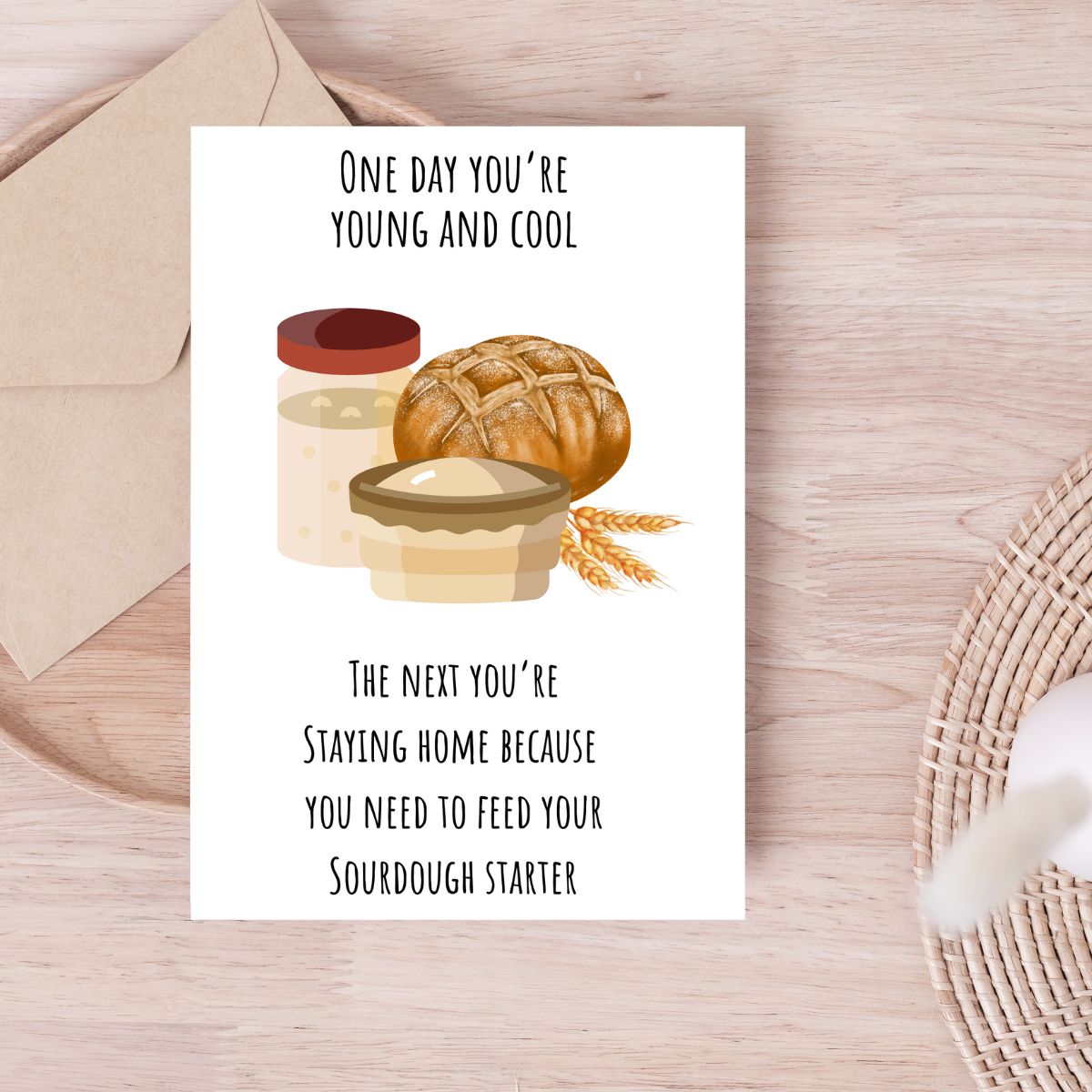Printable Sourdough Starter Birthday Card, Funny Birthday Card for Friend, Sourdough Lover Card, Home Baker Birthday Card, Card for Baker