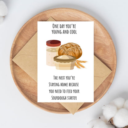 Printable Sourdough Starter Birthday Card, Funny Birthday Card for Friend, Sourdough Lover Card, Home Baker Birthday Card, Card for Baker