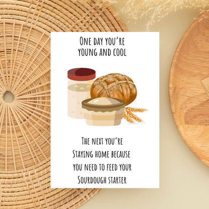 Printable Sourdough Starter Birthday Card, Funny Birthday Card for Friend, Sourdough Lover Card, Home Baker Birthday Card, Card for Baker