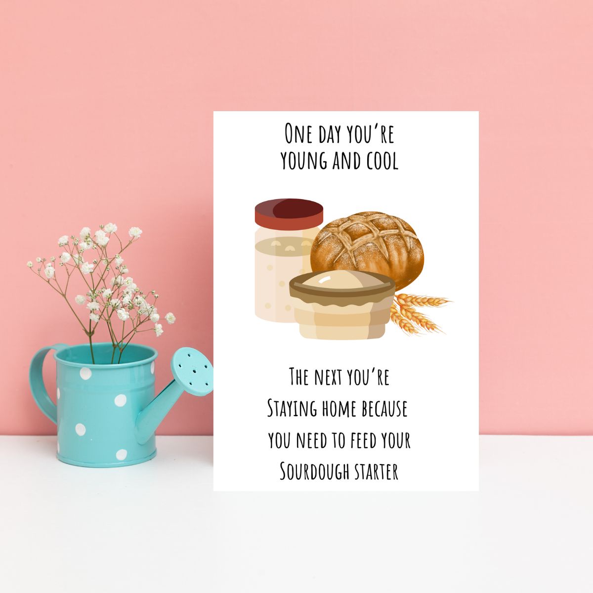 Printable Sourdough Starter Birthday Card, Funny Birthday Card for Friend, Sourdough Lover Card, Home Baker Birthday Card, Card for Baker