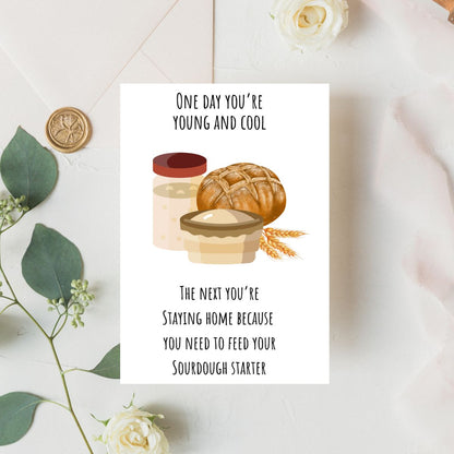 Printable Sourdough Starter Birthday Card, Funny Birthday Card for Friend, Sourdough Lover Card, Home Baker Birthday Card, Card for Baker