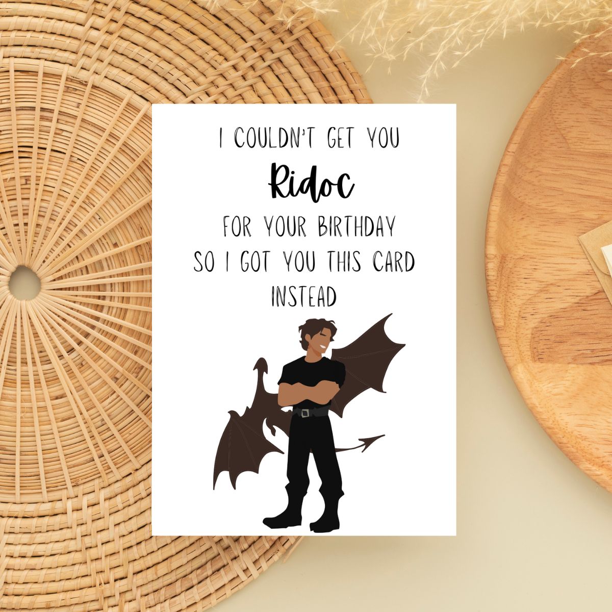 Ridoc Birthday Greeting Card, Fourth Wing Birthday Card, Cute Birthday Card for Her, Bookish Birthday Card, Booktok