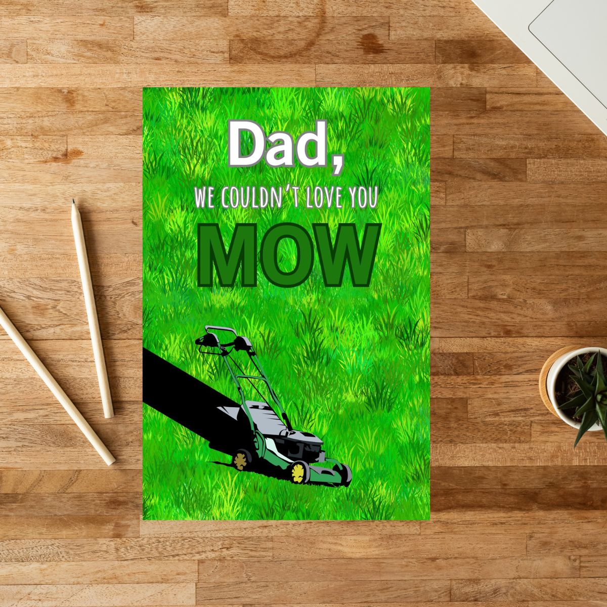 "Funny Father’s Day Card 🚜 | We Couldn’t Love You Mow – Lawn Pun for Dad!