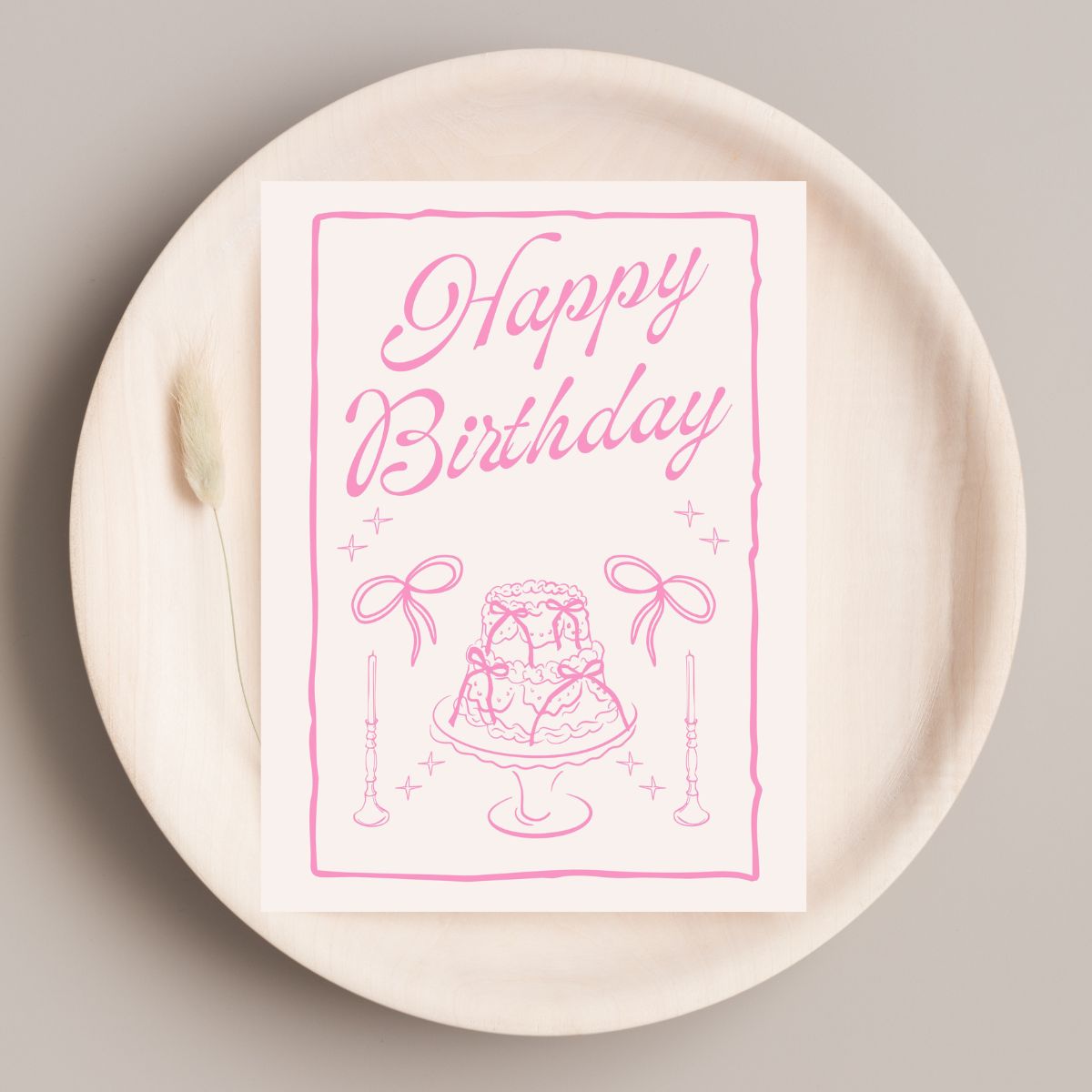 Cutesy Pink Birthday Card 🎀 | Girlie, Adorable & Full of Bows and Cake!
