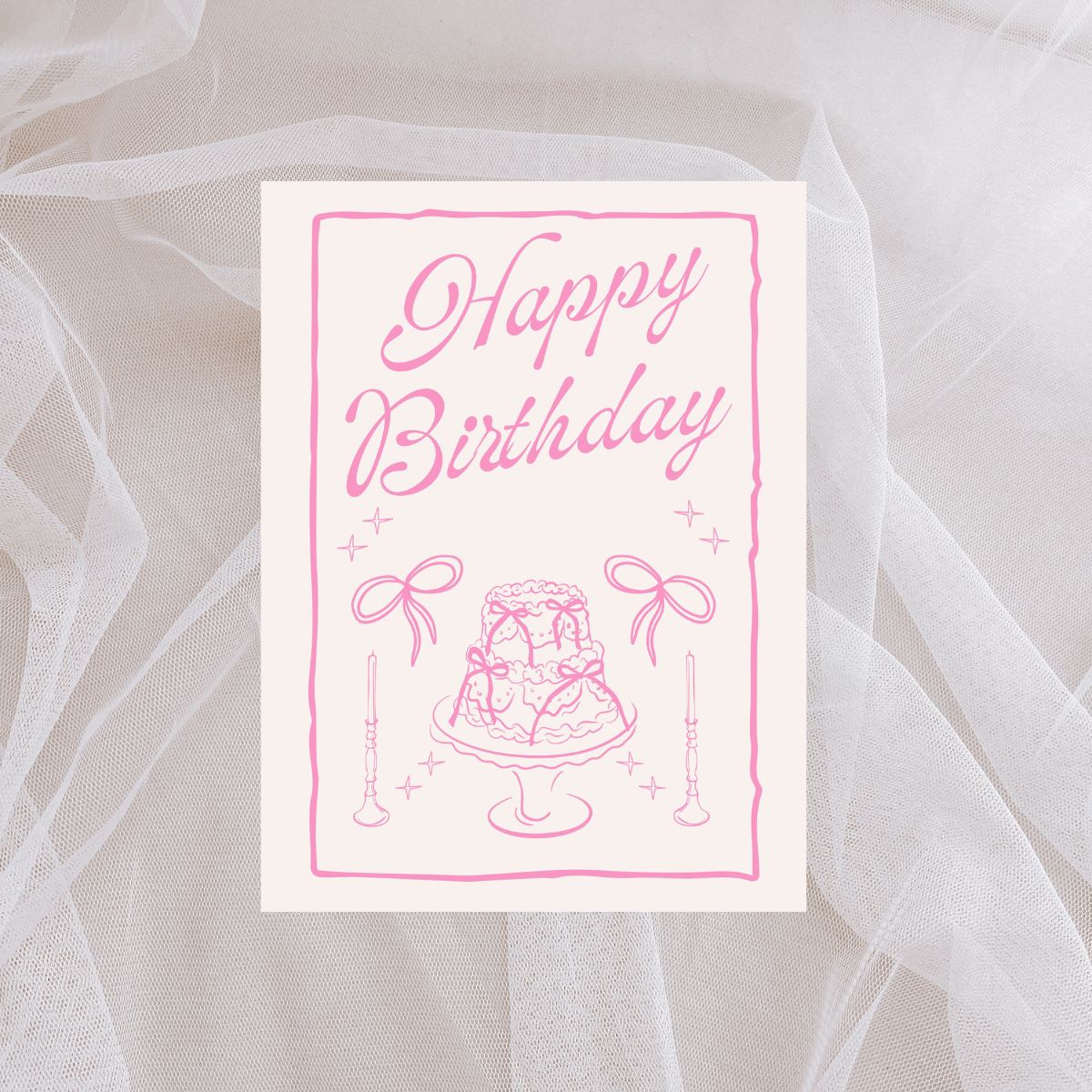 Cutesy Pink Birthday Card 🎀 | Girlie, Adorable & Full of Bows and Cake!