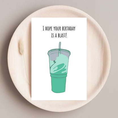 Funny Baja Blast Birthday Card 💥 | “Hope Your Birthday Is a Blast” Greeting Card for Taco Bell Lovers | 4x6 Card with Envelope