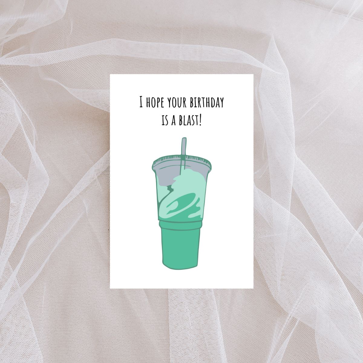 Funny Baja Blast Birthday Card 💥 | “Hope Your Birthday Is a Blast” Greeting Card for Taco Bell Lovers | 4x6 Card with Envelope
