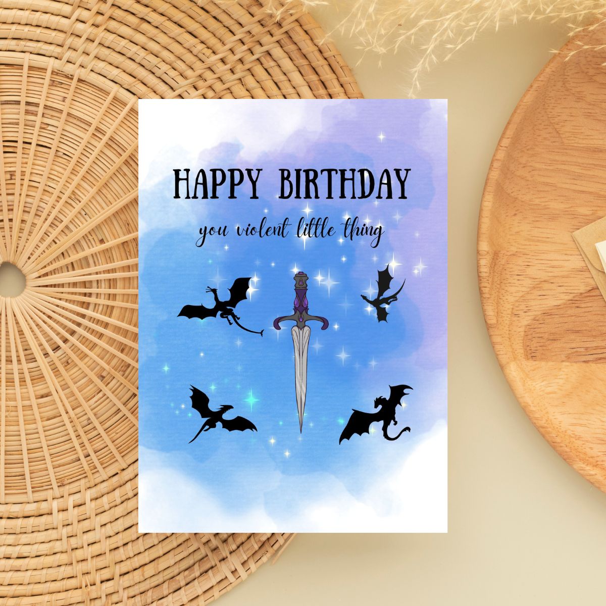 Violent Little Thing Bookish Funny Birthday Card for her