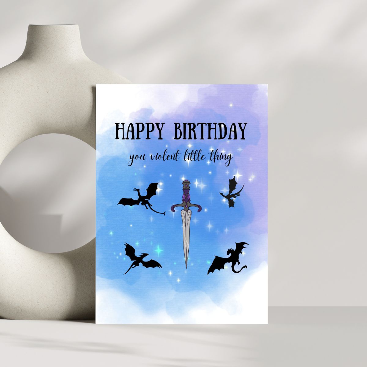 Violent Little Thing Bookish Funny Birthday Card for her