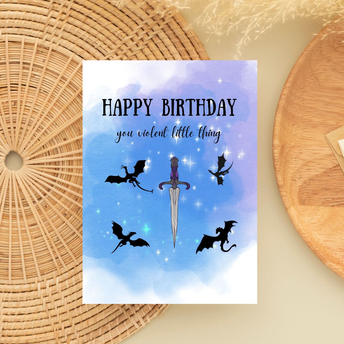 Violent Little Thing Bookish Funny Birthday Card for her